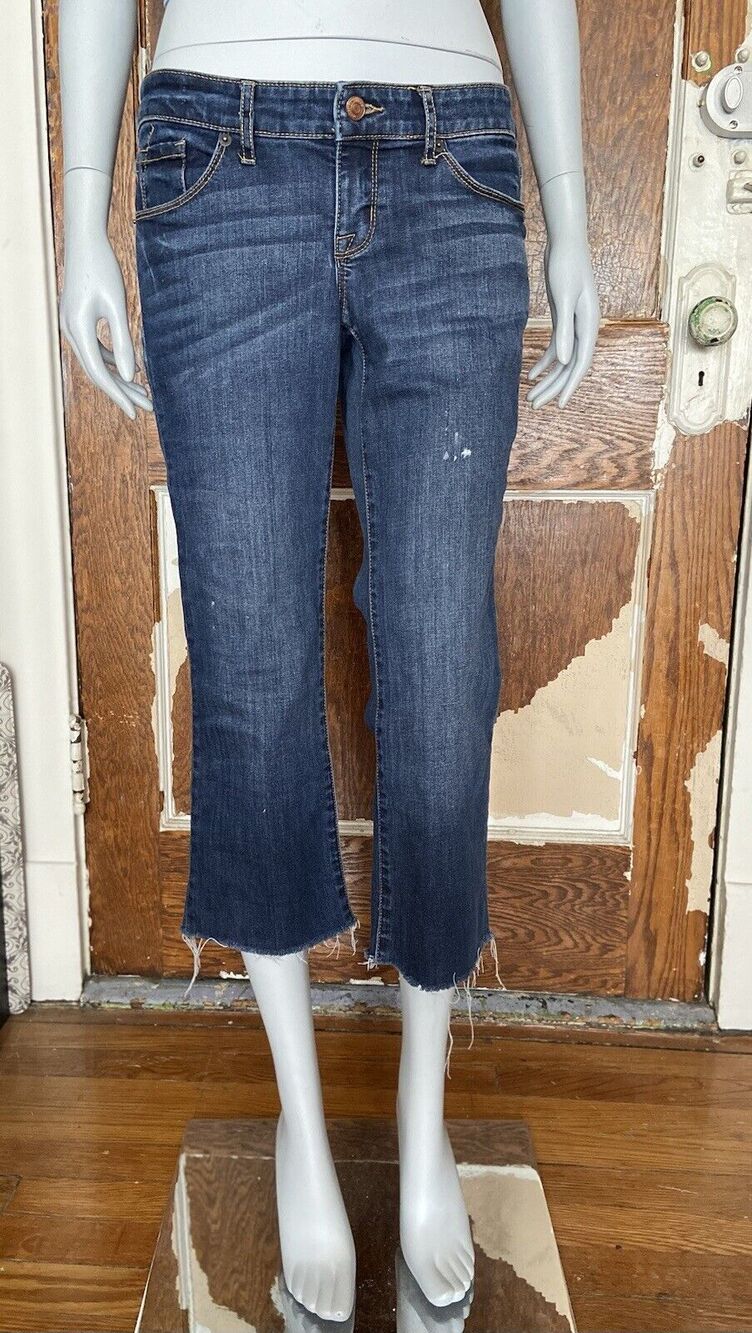 MOSSIMO Distressed Cropped Low Rise Bootcut Denim Jeans sz 4